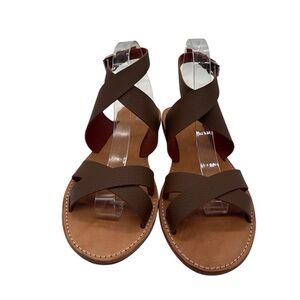 Handmade  Made in USA Brown Leather Sandals with Comfort and Style. Size 7
